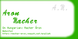 aron macher business card