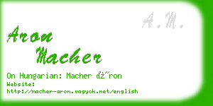 aron macher business card